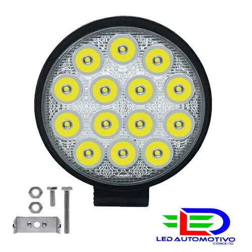 Farol de Led Redondo 14 Leds 42w