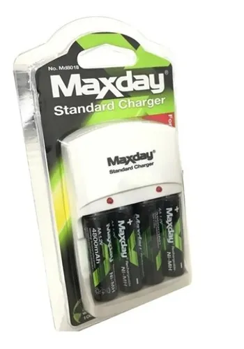 Carregador + 4 Pilhas Aa 4800mah Recarregável