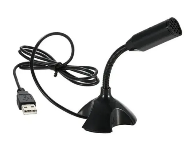 Microfone Usb para Computador Notebook com Suporte flexível