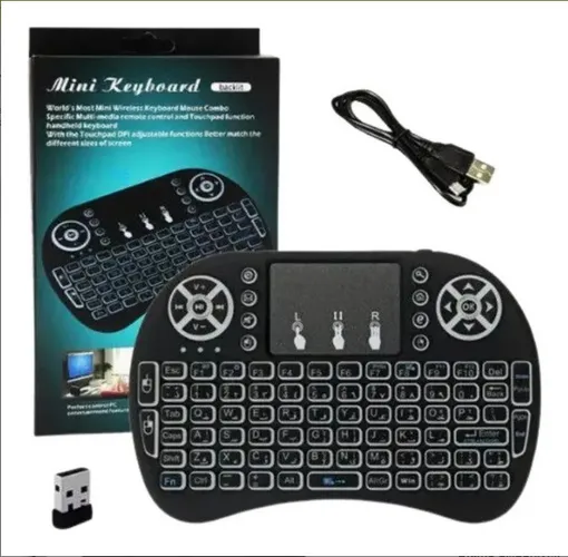 Controle Mini Teclado Universal Smart Tv Pc Netflix Sem Fio