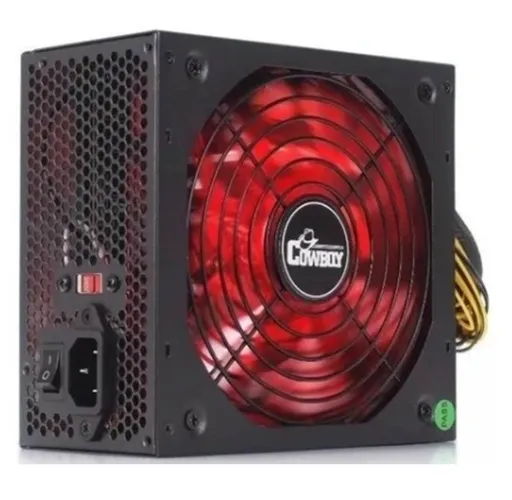 Fonte De Alimentação Atx Gamer Para Pc Com Led - Knup Cowboy Kp-535 600w Preta