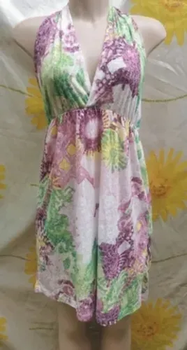 Vestido pierim mix estampas frente única tam m
