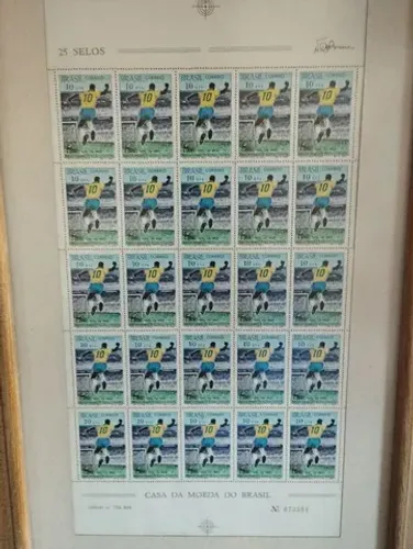 Colecionadores 25 Selos Milésimo Gol de Pelé 1969