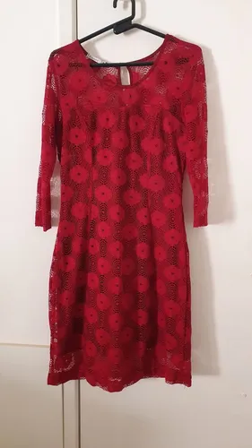 Vestido marsala manga longa de renda M