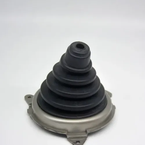 Coifa de Câmbio Honda Fit 2003 à 2008 - Preto Sanfonada C/ Base Cinza - N500024