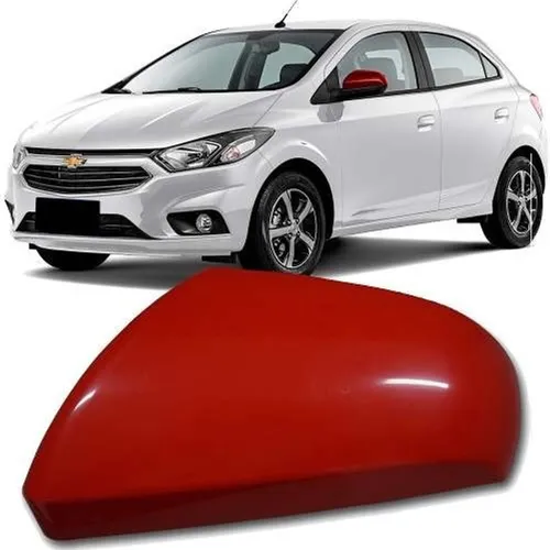Par Aplique Capa Retrovisor Onix / Prisma 2013 à 2019 - Vermelho