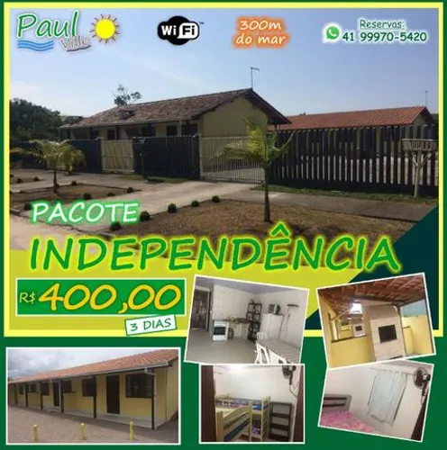 Pacote 7 de setembro 3 dias por 400,00