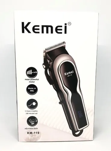 Máquina De Cortar Cabelos Sem fio Recarregável Kemei Km-119 Bivolt Novo na Caixa