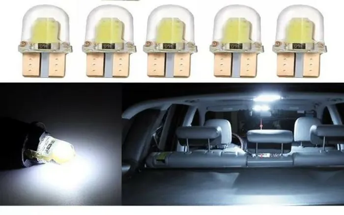  Led  T10 194 168 W 1 Par Lampada 5w Cob 8 SmdCanbus Sílica Branco Frio COD-CP387 