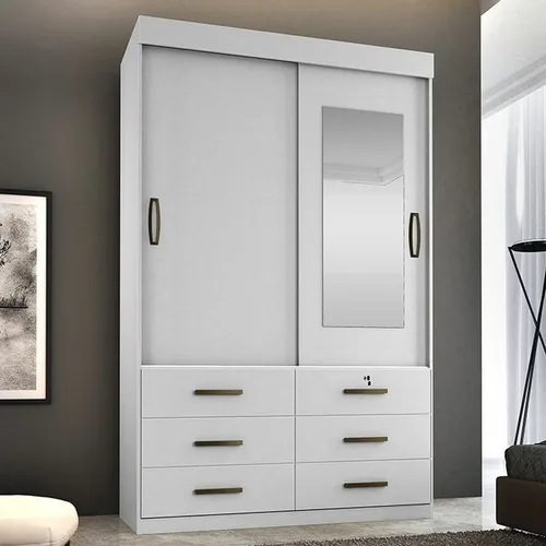 Roupeiro Copa 2 Pts 6 Gvs C/ Espelho- Frete Grátis - 10x S/ Juros - Receba Hoje <br><br>