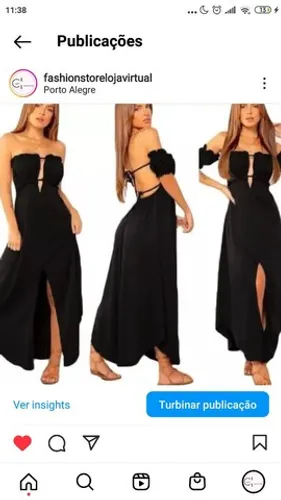 Vestido longuete preto. M.