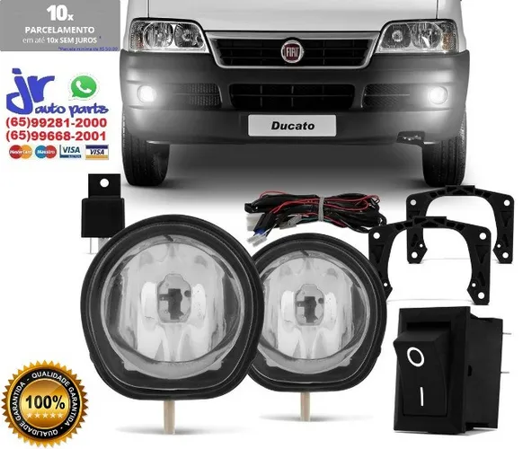 Kit Farol de Milha Ducato 05 06 07 08 09 Boxer e Jumper 05 06 07 08 09 10 11 12 13 14