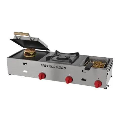 Multigril a Gás Fogão 1 boca e Fritador Metalcubas 