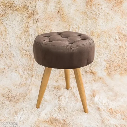 Banqueta Decorativa Capitone Veludo Marrom 12x Sem Juros