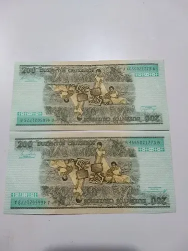 2 Cédulas Antigas 200 Cruzeiros Fe