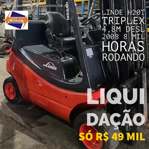 Empilhadeira Linde H20 2008 triplex desl rodando