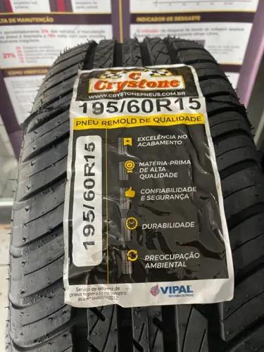 PNEU 195/60/R15 REMOLD CRYSTONE VIPAL (instalação gratuita)