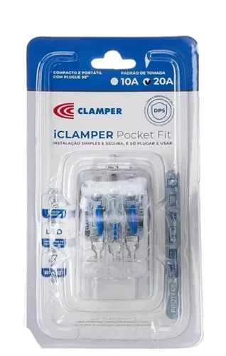 Iclamper  Pocket Fit 20A - Protetor Surtos - Transparente   Clamper