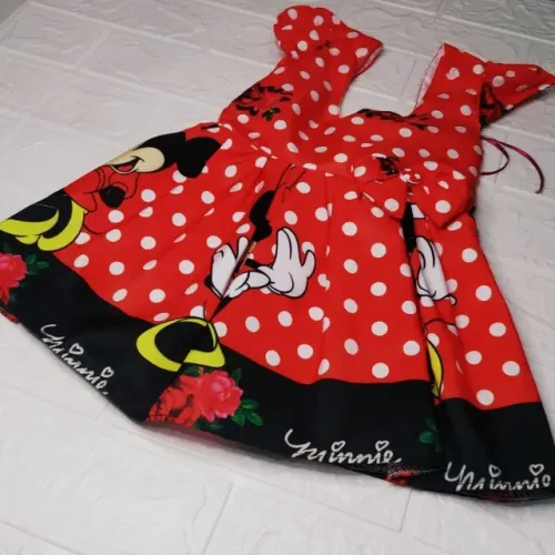 Vestido Rodadoo Personagem Miniee Infantil Veste 1 E 2 Anos