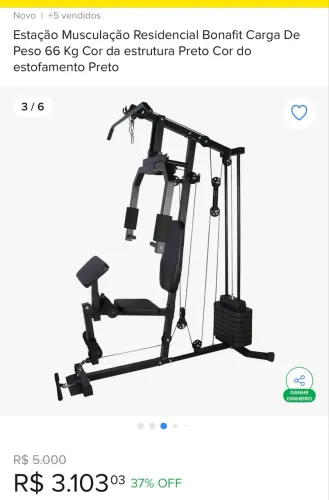 Estação Musculação Residencial Bonafit Carga De Peso 66 Kg