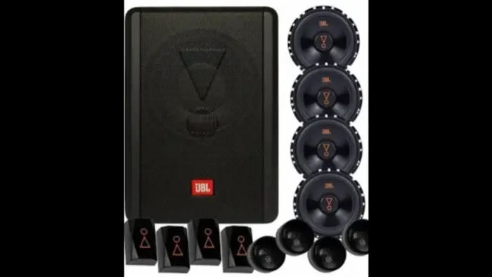 Caixa automotiva completa com auto falantes jbl nas caixas novos completos jogo com tudo 