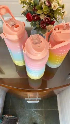 5 Kit Garrafas Térmicas Motivacionais Degradê