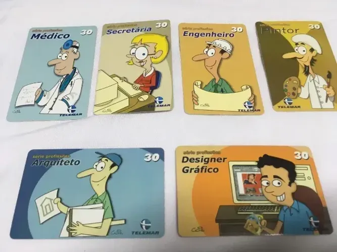 Coleção 6 Cartões Telefônicos Série Profissões