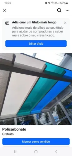 Policarbonato para cobertura de área externa