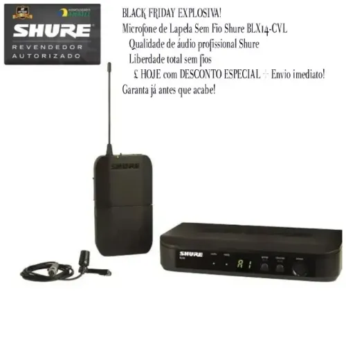 PRODUTO NOVÍSSIMO com NF de compra (lacrado) Microfone Sem Fio Lapela Shure Blx-14br/cvl