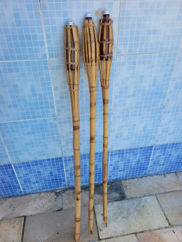 3 Tochas de Bambu artesanais