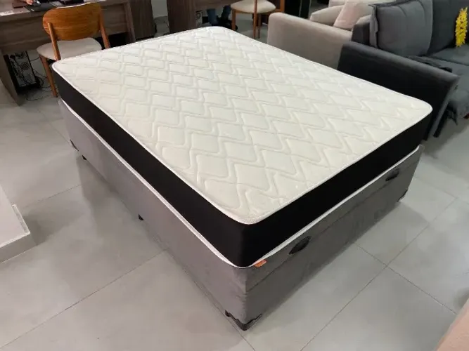 Base Box Baú + Colchão de Molas Ensacadas, Praticidade e Conforto
