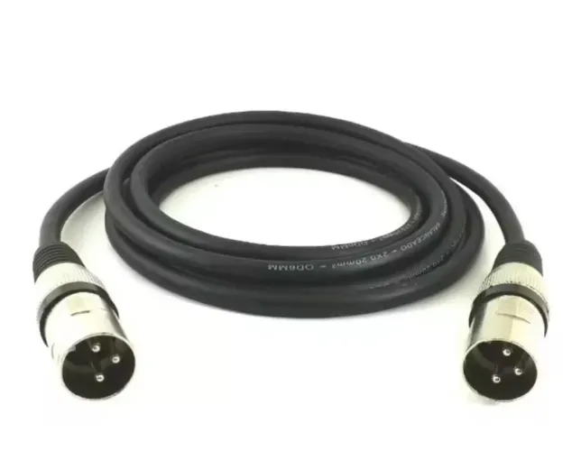 Cabo de áudio XLR Macho para XLR macho balanceado 1 metro