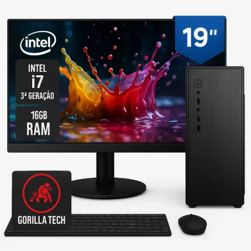 PC Intel i7 | 16 GB RAM | SSD 500 GB | Monitor 19 - Loja Física e Garantia!