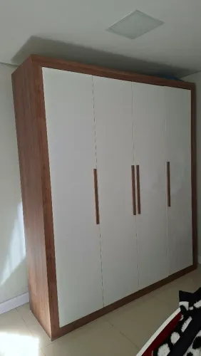 Roupeiro Guarda Roupas Wood Nogueira Armário