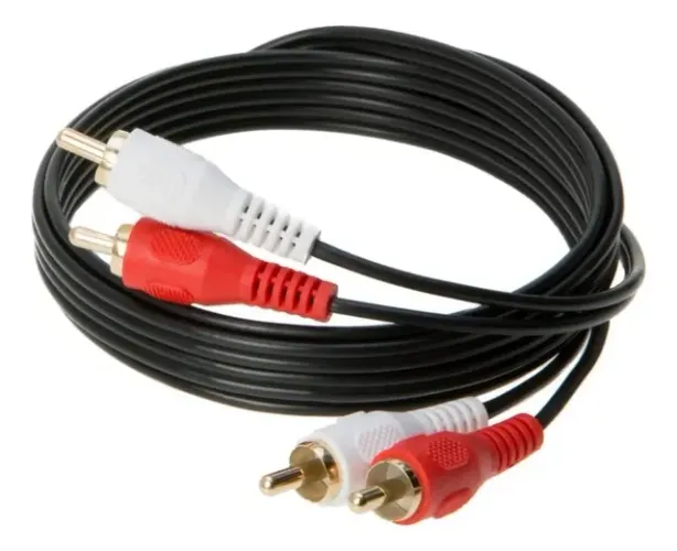 Cabo De Áudio 2 Rca Macho Para 2 Rca Macho, Revestido - Armarinho Ditudo