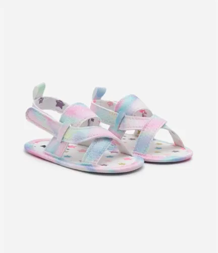 Sandália bebê com glitter e velcro