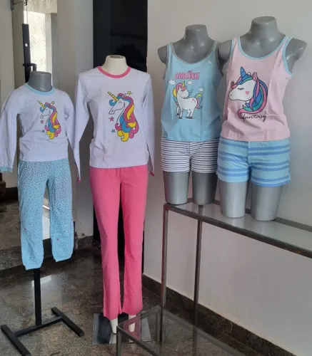 Pijamas 100% Algodão Adulto e Infantil 