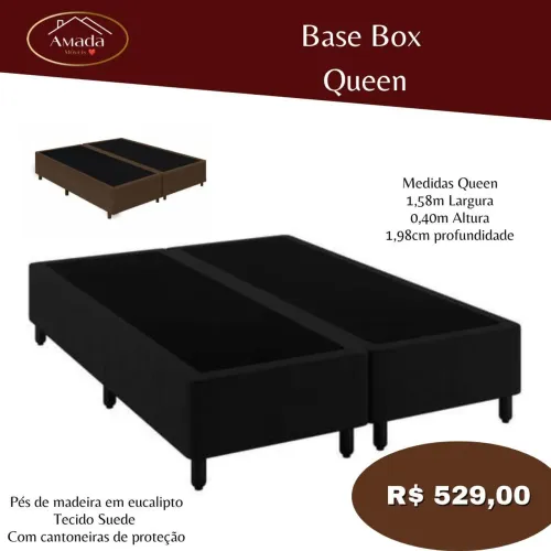 Base Box Queen Suede , à pronta entrega 