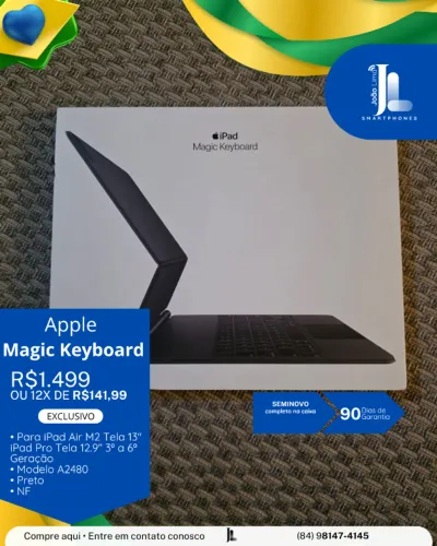 APPLE MAGIC KEYBOARD, PRETO, SEMINOVO, EXCLUSIVO!