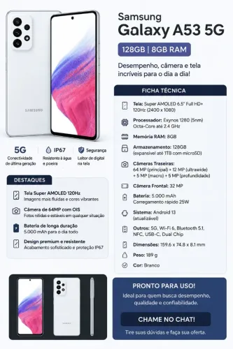 A53 5g 128gb 8de ram