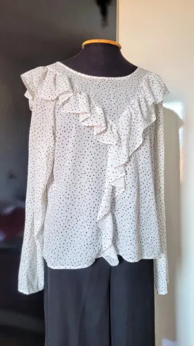 Blusa Feminina Estampa Poá, Veste P, Sem Uso