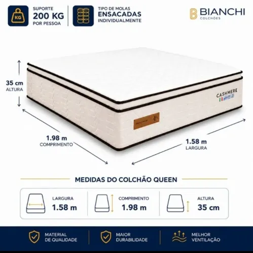 Colchão Queen - Bianchi molas ensacadas- NOVO