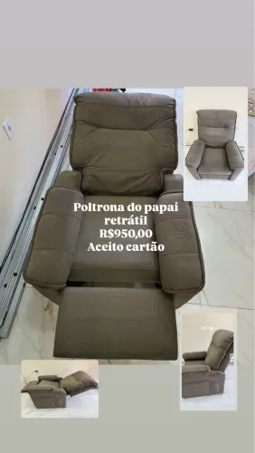 Poltrona papai reclinável suede