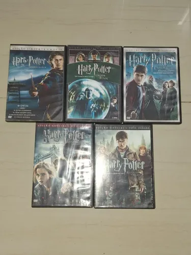Lote com 5 DVDs originais de Harry Potter (edições especiais e duplas)!!