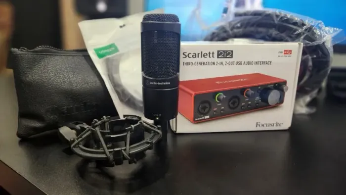 Kit Home Studio - Scarlett 2i2 Gen3 + Audio-Technica AT2050 + ProTools + Cabo + PopFilter