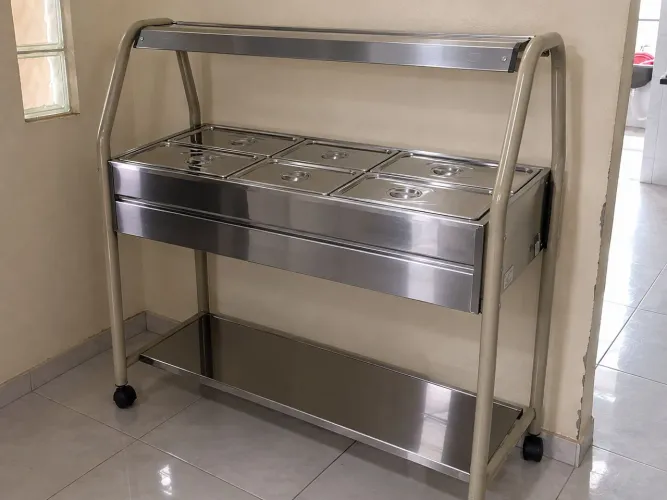 Balcão Buffet Self-Service Térmico Inox - 6 Cubas