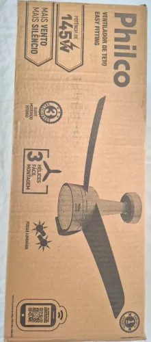 Ventilador de Teto Philco PVT07B Easy Fitting 3 em 1 Função Reverso 145W Cor Branco