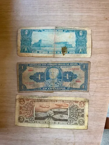 3 Cédulas Antigas de Cruzeiro - Colecionador