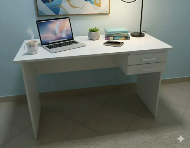 Mesa robusta com 2 gavetas