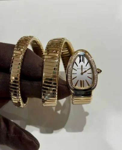 Relógio Bvlgari serpente dourado + caixa completa 